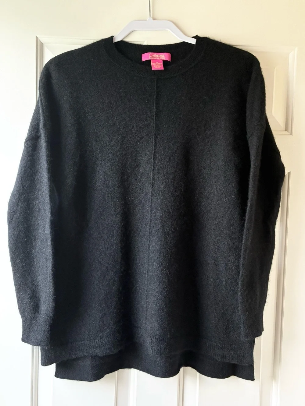 Catherine Malandrino Cashmere Crewneck Sweater Long Sleeves Black Size M